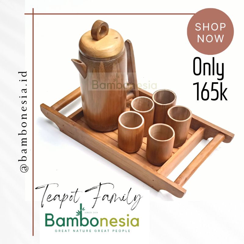 Jual Teko Bambu Natural Sets Poci Gelas Bambu Aesthetic Shopee Indonesia 4763