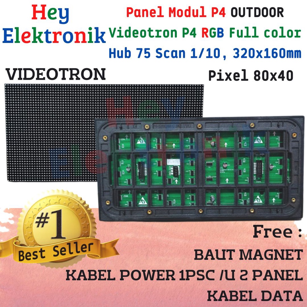 Jual Panel Modul LED P4 Running Text SMD RGB Full Color Outdoor ...