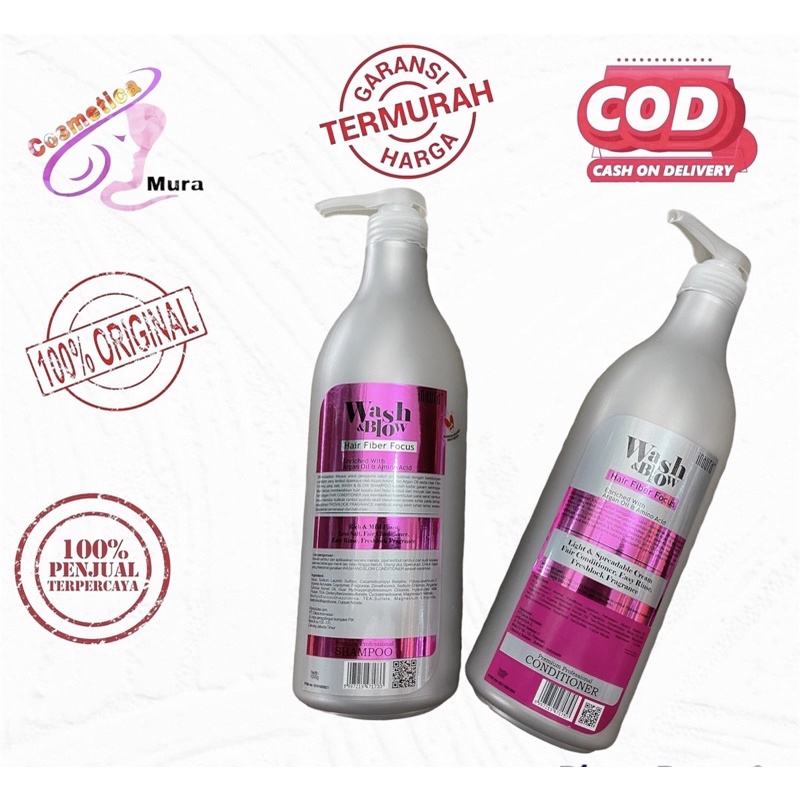 Jual [ 1000 ml ] inaura wash and blow shampo botol pump 1 liter ...