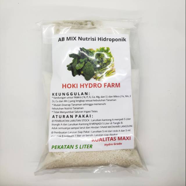 Jual AB MIX Nutrisi Hidroponik Sayuran Daun Pekatan 5 Liter | Shopee ...