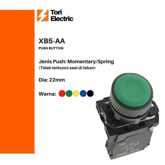 Jual Shemsco XB5-AA Switch Push Button Momentary Spring Schneider ...