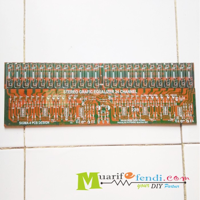 Jual PCB Equalizer Potensio Geser Stereo 24 Channel IC OpAmp 074 084