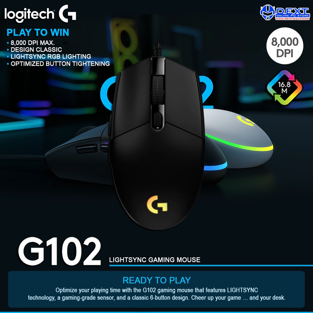 Jual Logitech G102 Black v2 Prodigy Gaming Mouse | Shopee Indonesia