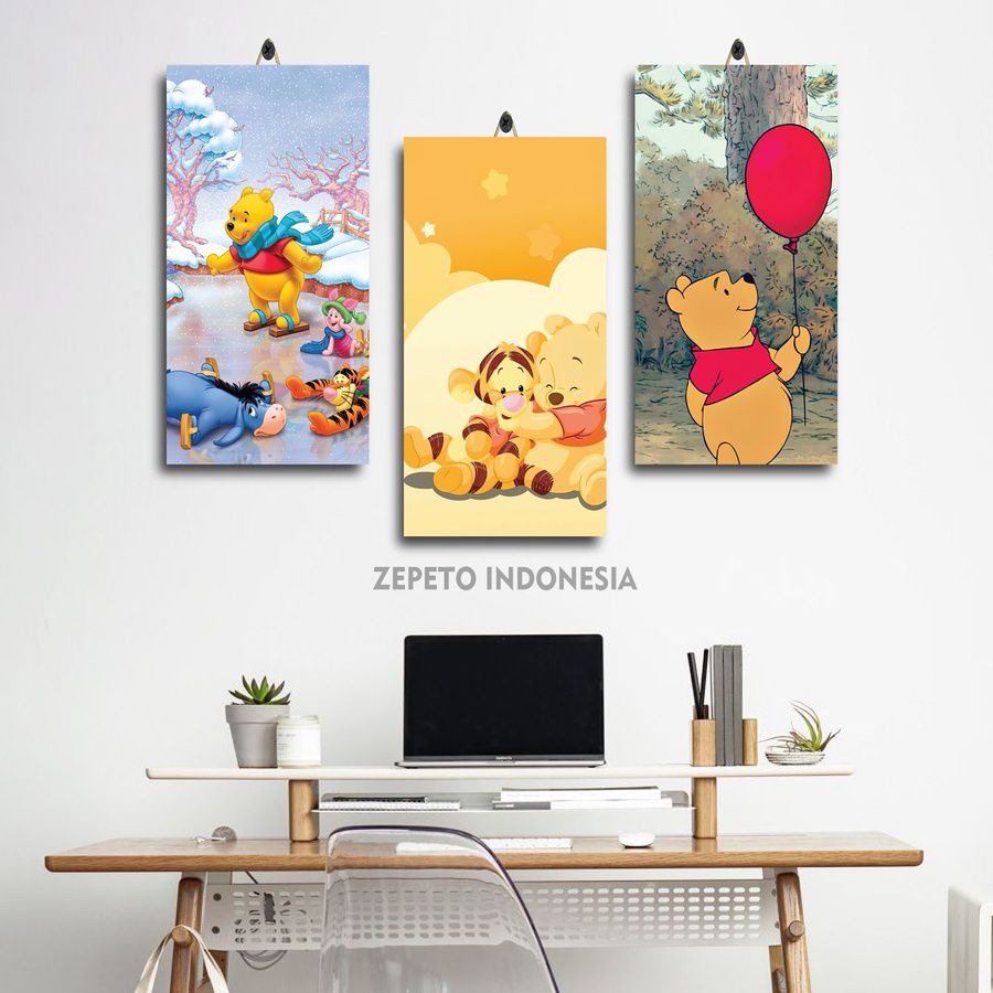 Jual POSTER KAYU WINNIE THE POOH WALLPAPER 15X30 XDIGR/5WQVH/ DEKORASI