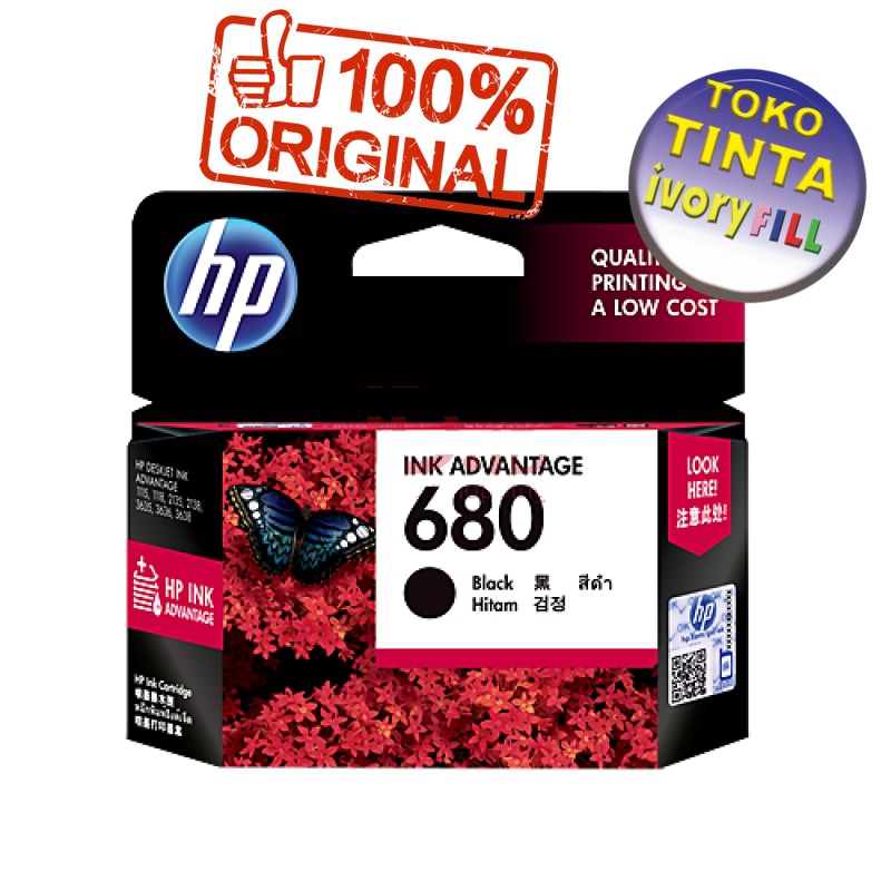 Jual tinta HP 680 black hitam original Ink Cartridge printer HP 2135
