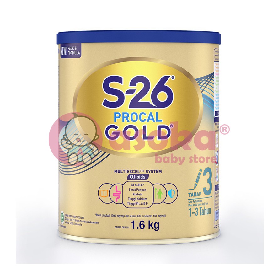 Jual Susu S-26 Procal GOLD Vanila Tahap 3 1.6 kg ASOKA | Shopee Indonesia