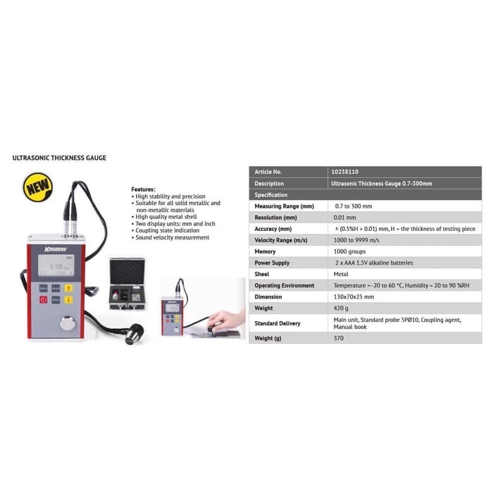 Jual Promo Alat Ukur Dimensi Ultrasonic Thickness Gauge Krisbow Shopee Indonesia