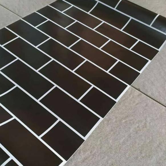 Jual ￣ LGR Wallpaper sticker PREMIUM 45CM X 10M motif bata hitam list ...