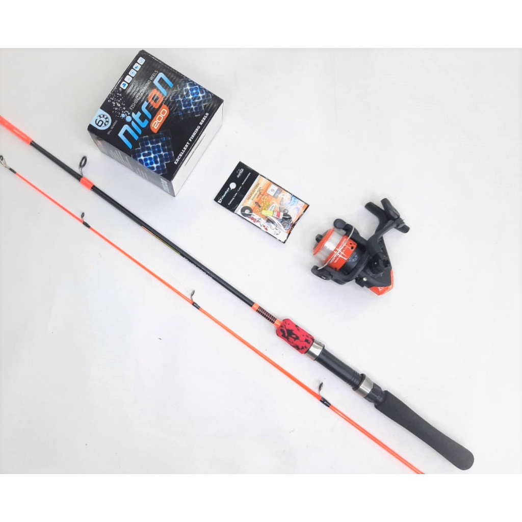 Jual SET PANCING KOMPLIT SAMBUNG 2 FIBER PANJANG 120 REEL SPINNING 200 ...