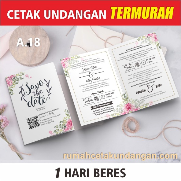 Jual [A.18] CETAK UNDANGAN PERNIKAHAN MURAH, UNDANGAN CUSTOM, VINTAGE ...