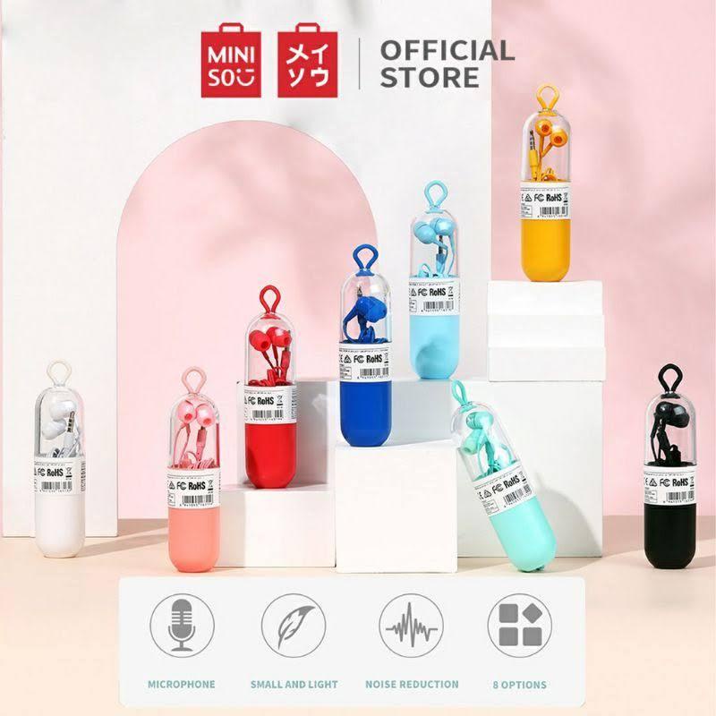 Jual Cod Bali Denpasar Headphone Miniso Colorful Music Earphones Miniso Hf Headset Capsule