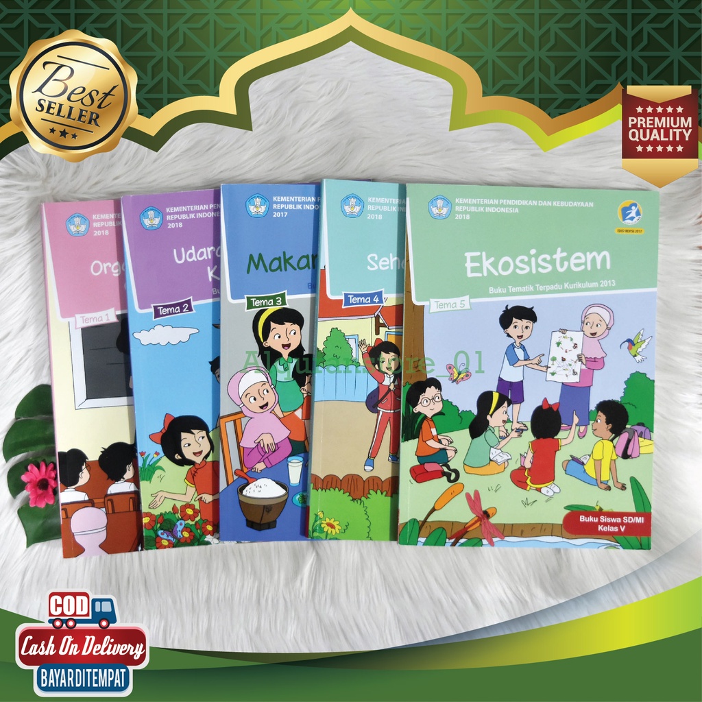 Jual Buku Tematik Dikbud SD MI Kelas 5 V Tematik Terpadu Tema 1 2 3 4 5 ...