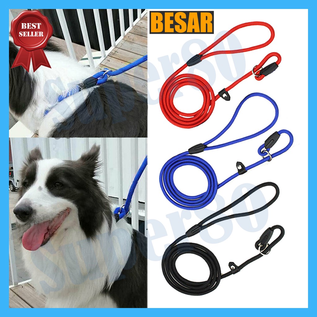 Jual Slip Lead Besar & Kecil Cesar Millan Tali Tuntun Nylon Nilon