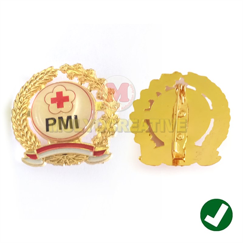 Jual Pin PMI - Palang Merah Indonesia - Emblem PMI Model Padi dan Kapas ...