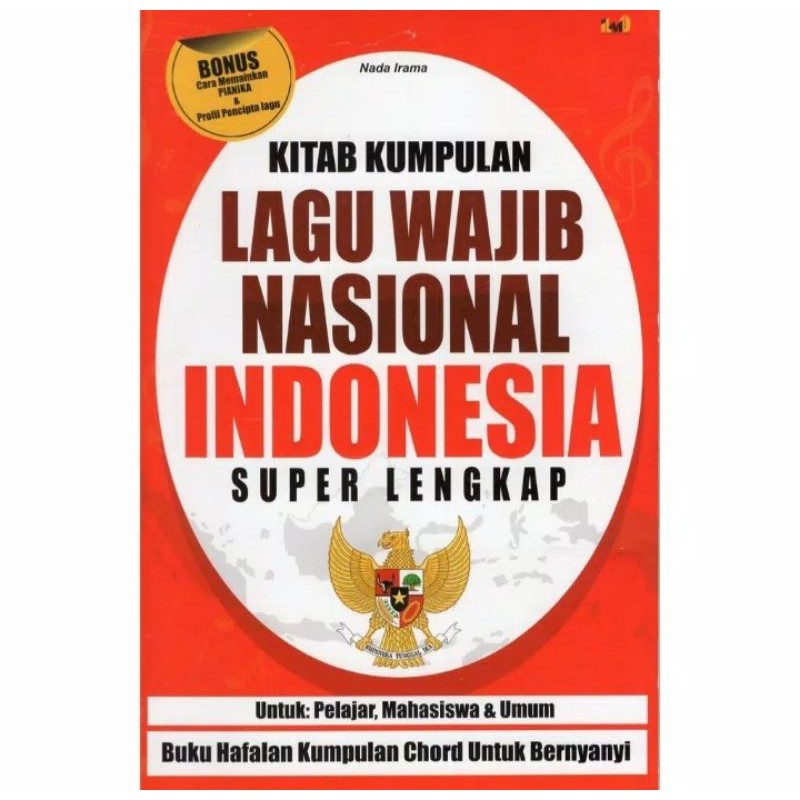 Jual buku kitab kumpulan lagu wajib nasional indonesia super lengkap