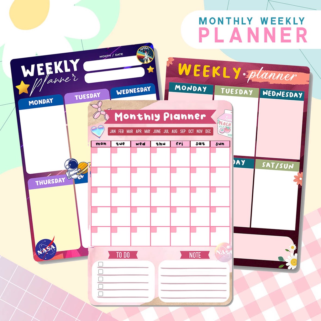 Jual Notes Planner Weekly Monthly Jadwal Pelajaran A5 | Shopee Indonesia