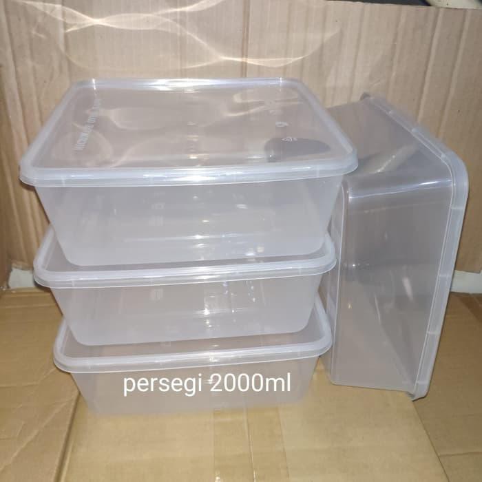 Jual Kotak Makan Persegi 2000ml Box Thinwall Food Container Isi