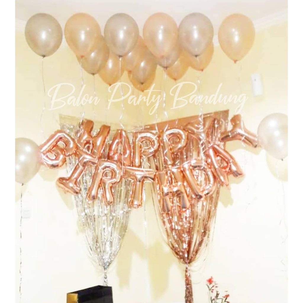 Jual PAKET DEKORASI HAPPY BIRTHDAY / HAPPY BIRTHDAY SET ROSE GOLD ...