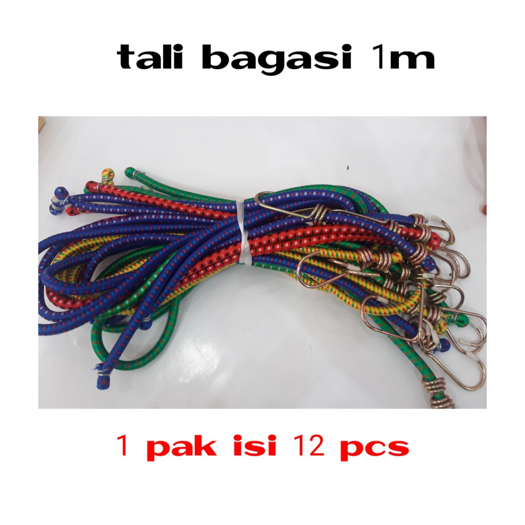 Jual Tali Pengikat Barang 1 Meter   Tali Karet Bagasi   Tali Bagasi 