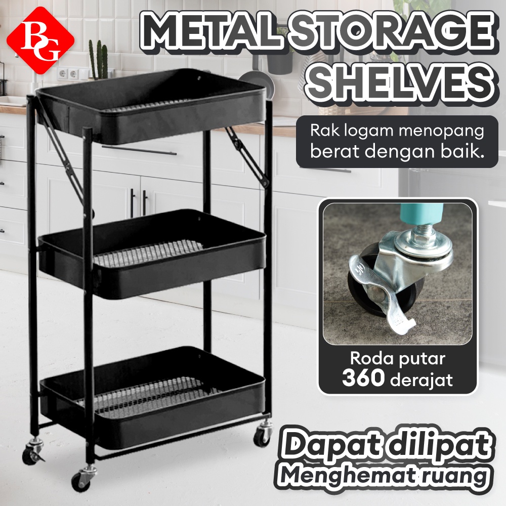 Jual BG Sport Rak Susun Penyimpanan 3 Tingkat / Metal Storage Shelf 3 ...