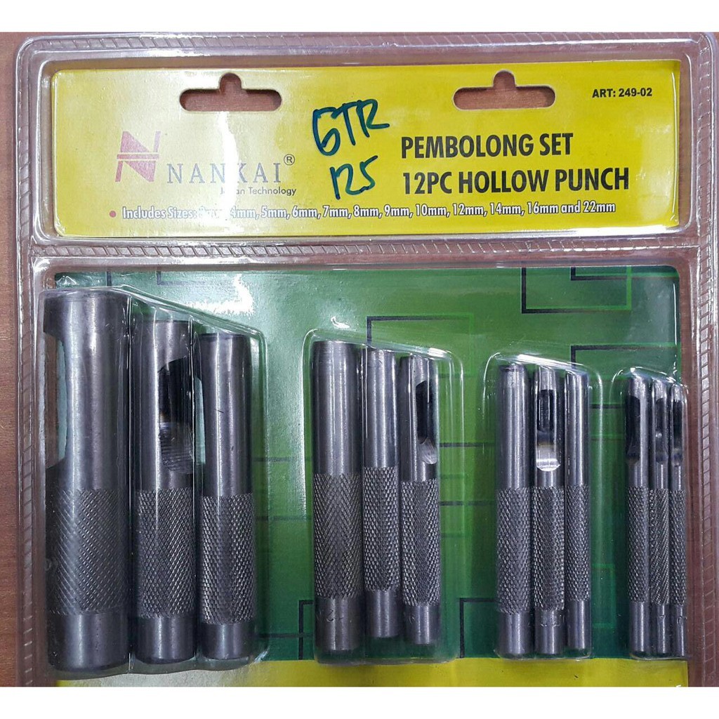 Jual Plong Set 12pcs Nankai / Pembolong / Hollow Punch 12 pcs | Shopee ...