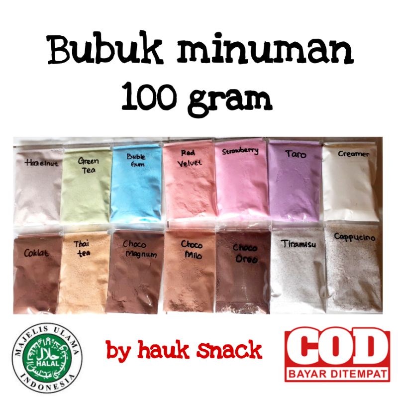 Jual BUBUK MINUMAN /POWDER DRINK 100 GRAM| MINUMAN KEKINIAN | Shopee ...