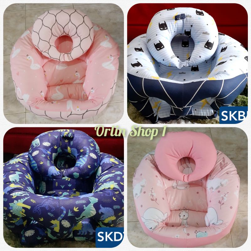Jual READY Sofa Bayi Multifungsi Membantu belajar duduk ada lubang kaki dilengkapi bantal dot