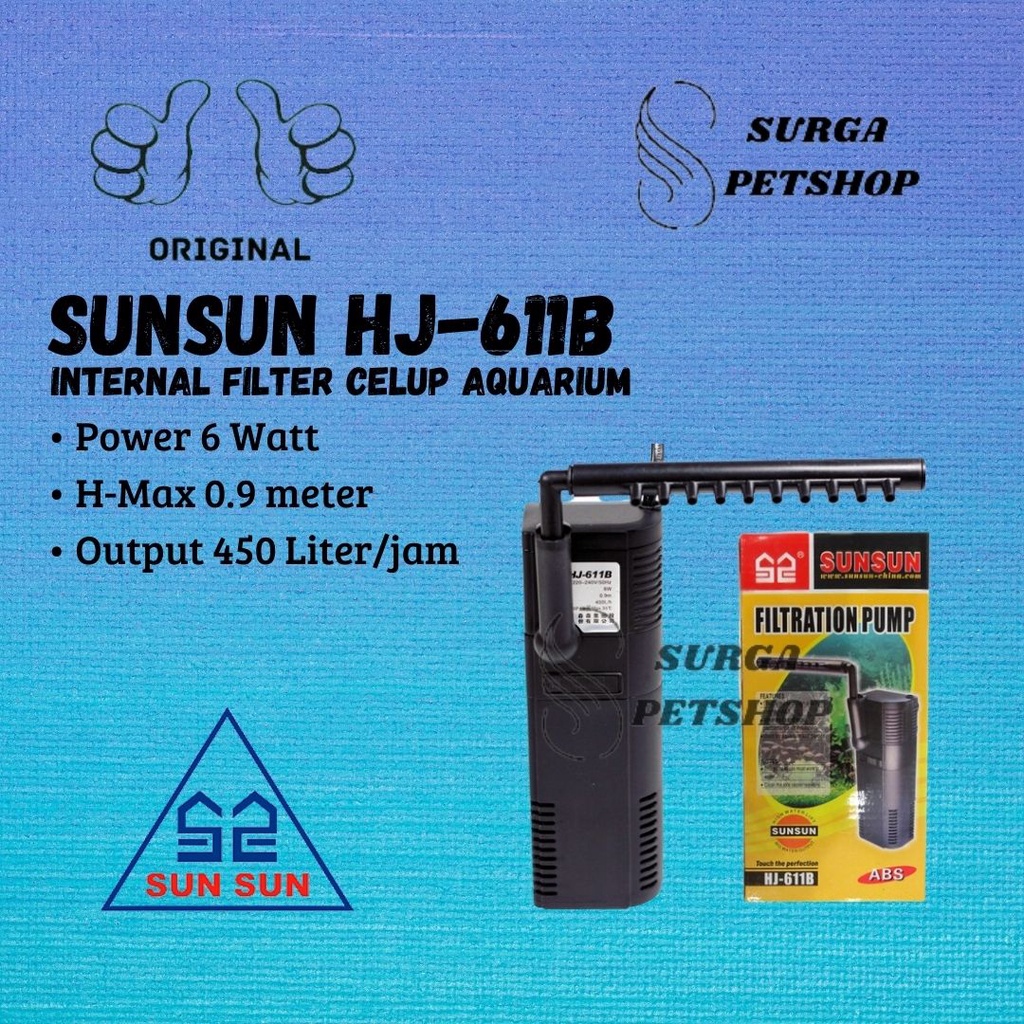 Jual SUNSUN HJ-611B Filter Aquarium Internal SUNSUN 450 Liter HJ 611B ...