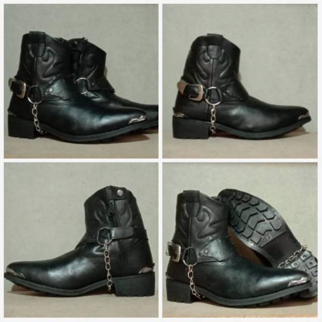 Jual (COD) Sepatu Jenggel Boot Kulit Asli Motor Gede Bikers Touring ...