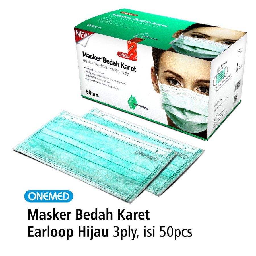 Jual ONEMED MASKER BEDAH KARET EARLOOP 1 DUS ISI 20 BOX | Shopee Indonesia