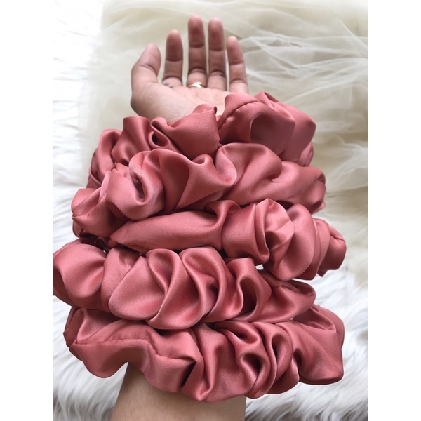 Jual Bando Satin Bandana Korea Aksesoris Rambut Bando Scrunchie Kerut Puff Headband Ruffle 