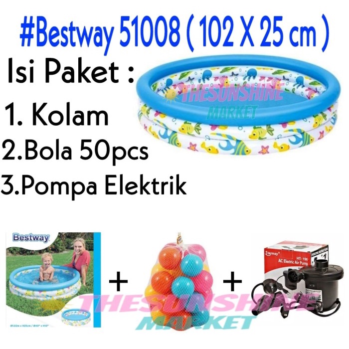 Jual BESTWAY 51008 / KOLAM RENANG BESTWAY KARET UK 102x25CM / KOLAM ...