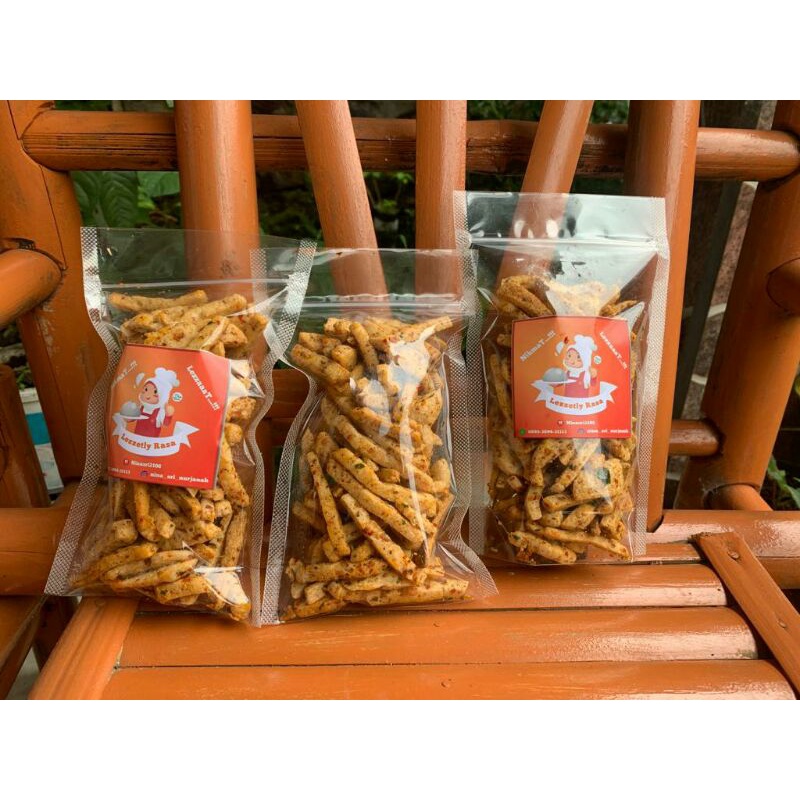 Jual Basreng Stik Kering Pedas Daun Jeruk Khas Garut Lezzetly Rasa