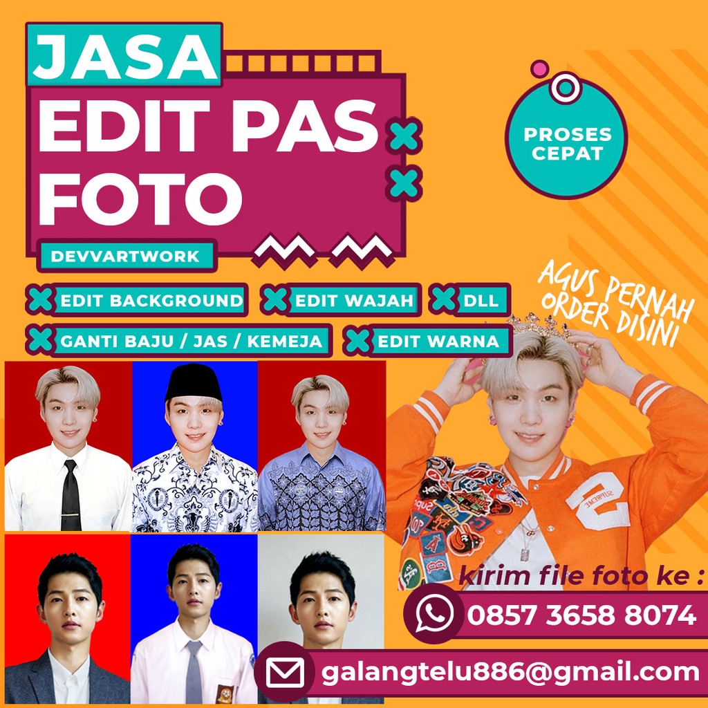 Jual Jasa Edit Pas Foto / Ganti Background / Edit Background / Edit ...