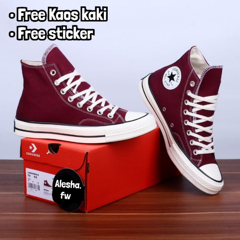 Converse merah 2024 maroon tinggi