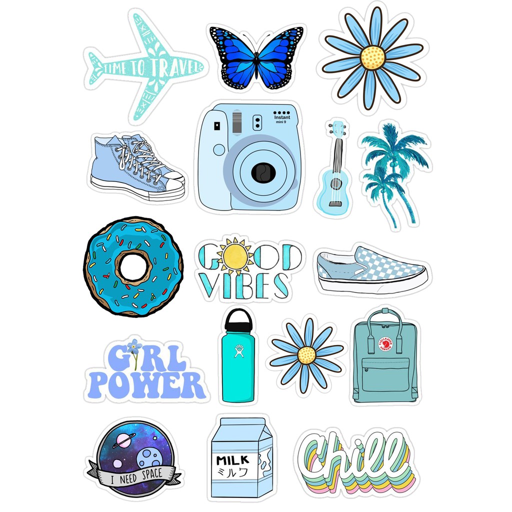 Jual Stiker TUMBLR Biru / BLUE | Shopee Indonesia