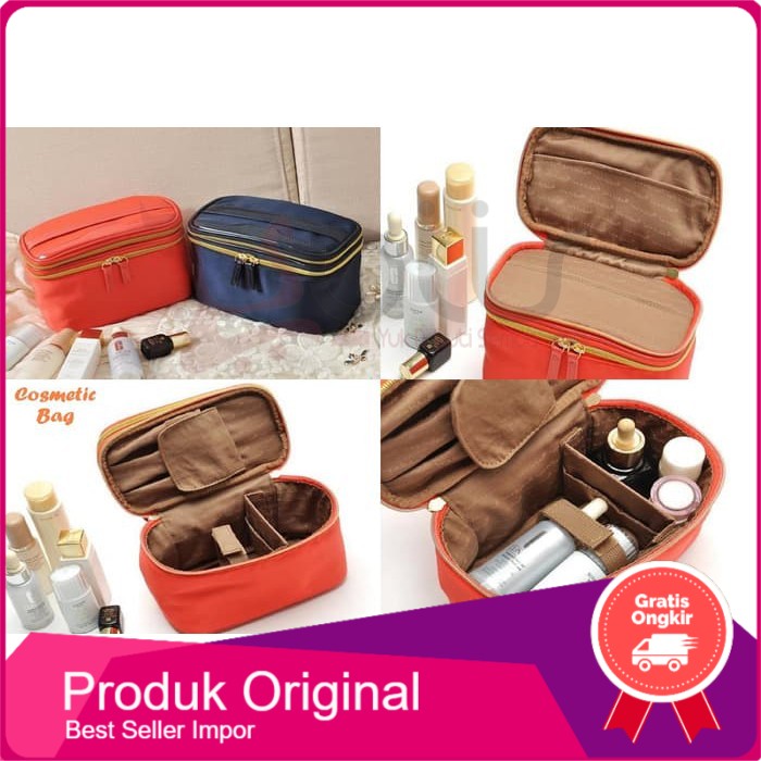 Jual Cosmetic Bag 2 Tingkat (Dalamnya Banyak Sekat, Muat Banyak ...