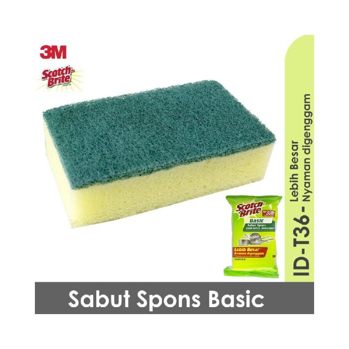 Jual Scotch Brite Sabut Spons Basic (ID-T36) | Shopee Indonesia