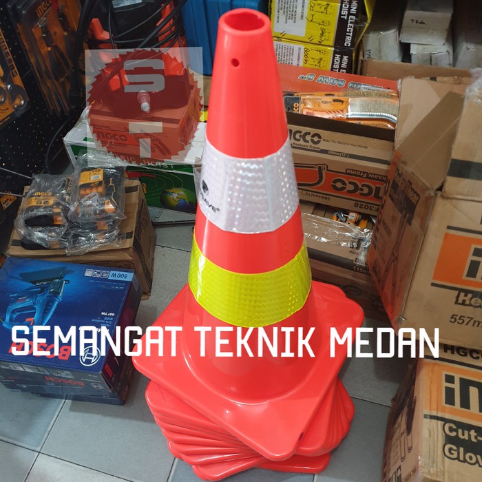 Jual 70cm KERUCUT PEMBATAS JALAN SAFETY TRAFFIC CONE KARET LALU LINTAS ...