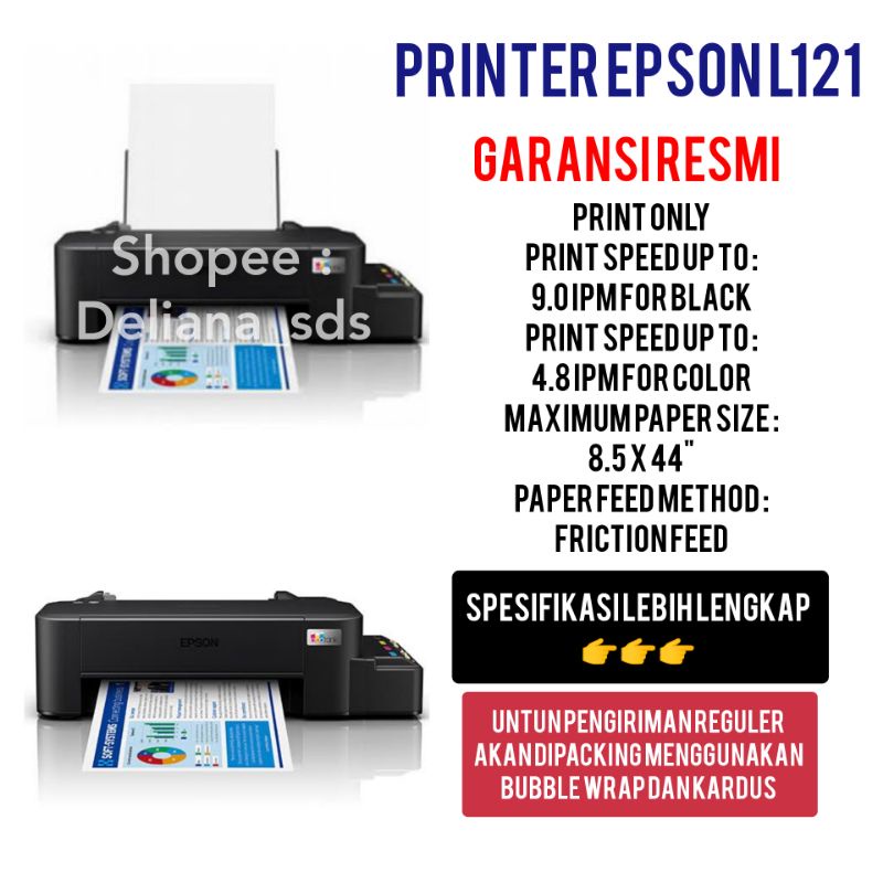 Jual Printer Epson L121 Garansi Resmi 2 Tahun Printer Epson Print Only