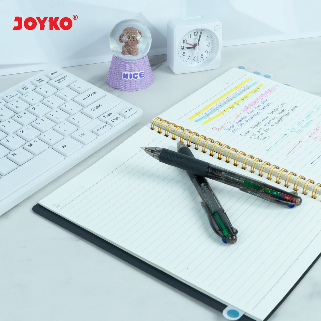 Ball Pen Pulpen Pena Joyko BP-213 Quaco 0.7 mm 4 Warna Colors (6)