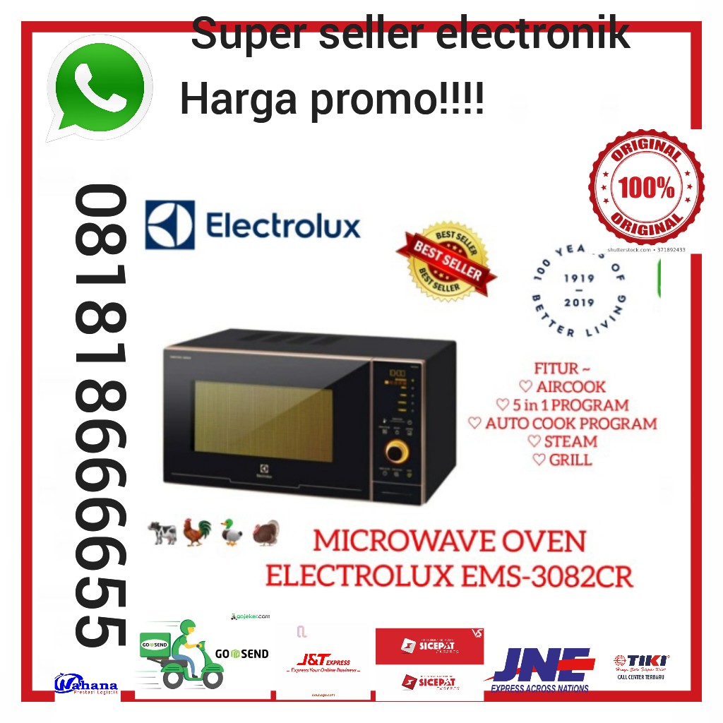 Jual MICROWAVE OVEN ELECTROLUX EMS3082CR EMS 3082 CR AIRCOOK STEAM 30