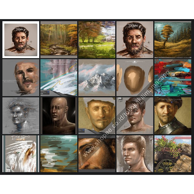 Jual 400+ Realistic Oil & Acrylic Brushes for Photoshop | Shopee Indonesia