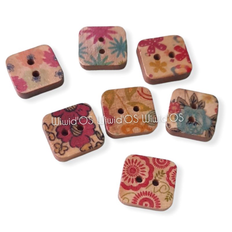Jual (5 bj) KANCING KAYU KOTAK 1,5 cm KKY034 | Shopee Indonesia