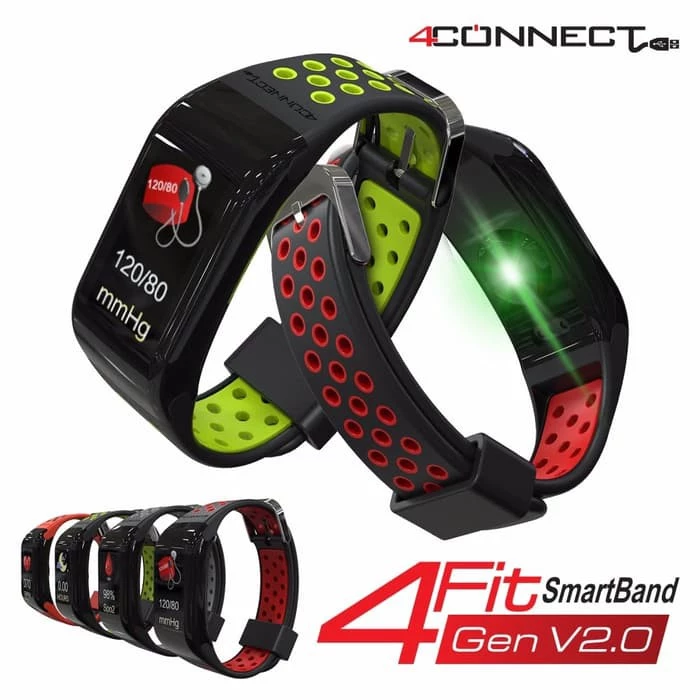 4Connect 4Fit Gen V2.0 smartband dengan layar warna 0.96 inci dan monitor detak jantung