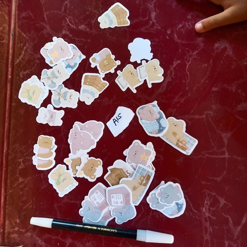 Jual 1 buah sticker tema teddy bear sticker eceran murah 1 lembar ...