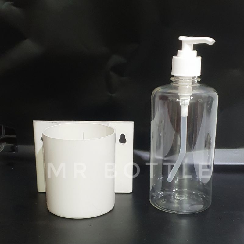 Jual Bracket + Botol 500ml Pump | Braket Wadah Handsanitizer Handsoap ...