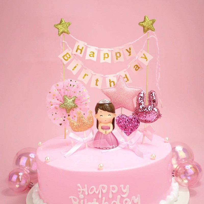 Jual Happy Birthday Banner Cake Topper/Hiasan Kue Ulang Tahun Anak Tema ...