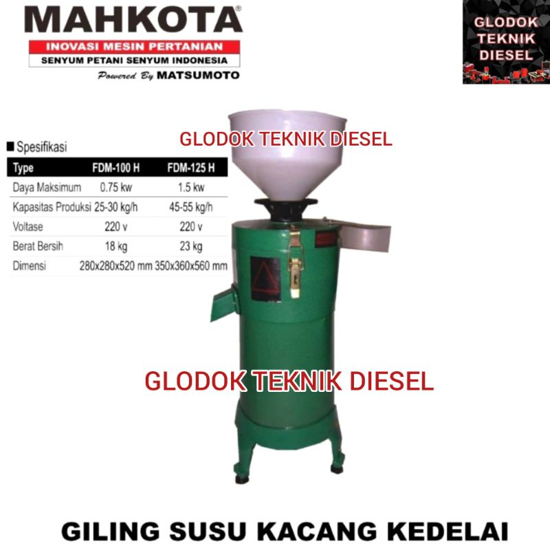 Jual Mesin Giling Susu Kacang Kedelai Soya Milk Grinder Mahkota Fdm