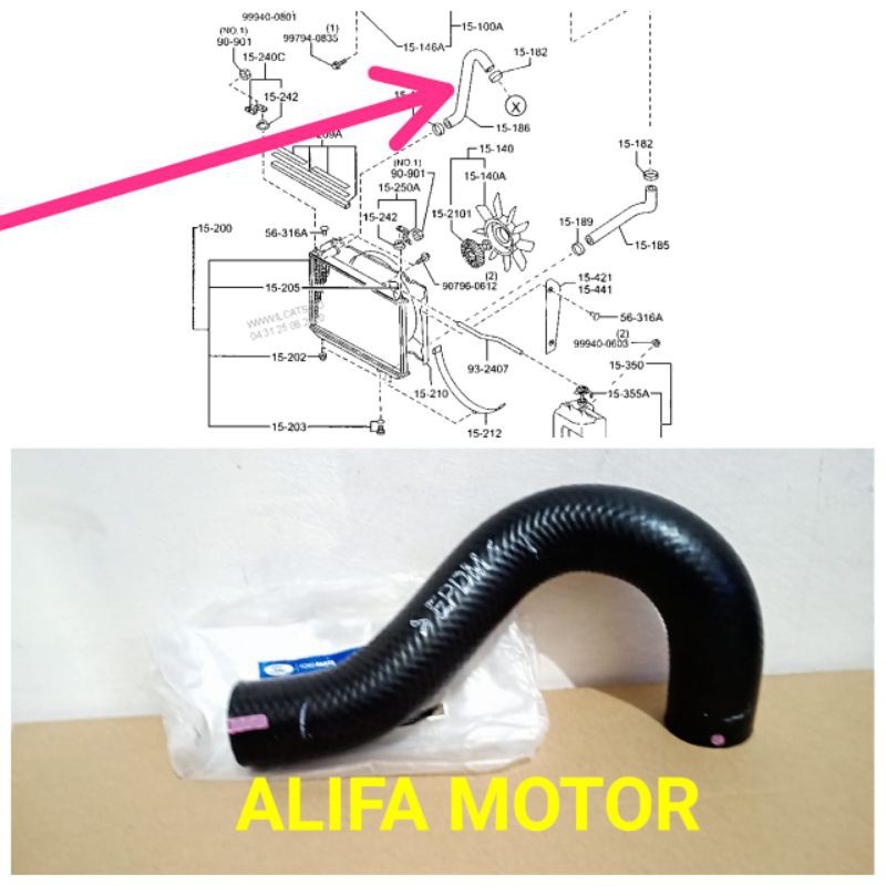 Jual Selang Radiator Atas Ford Everest & Ranger TDCI 2.5 cc & 3.0 cc ...